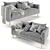 Modern Grey 3-Seater Sofa 3D model small image 2