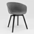 Stylish Black Oak AAC23 Chair 3D model small image 1