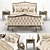 Romantic French Linen Bed 3D model small image 1