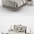 Romantic French Linen Bed 3D model small image 3