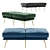 EICHHOLTZ Tahoe Bench: Roche Velvet Brass Legs 3D model small image 1