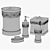 Elegant Silver Bath Set 3D model small image 3