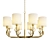 Copper Horns Chandelier 3D model small image 1
