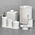 Elegant Ivory Bath Accessories Set 3D model small image 1