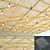 Wooden Suspended Ceiling with Edison Pendant Lights 3D model small image 1