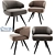 Sleek Steel Swivel Chair 3D model small image 1