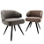 Sleek Steel Swivel Chair 3D model small image 2