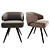 Sleek Steel Swivel Chair 3D model small image 3