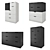 NORDLEY Chest of Drawers: 7 Drawers, White/Anthracite, 80x122 cm 3D model small image 1