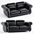 Luxury Lugano Leather Sofa 3D model small image 1