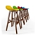 Set of 5 Bar Chairs 3D model small image 3