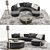 Vittoria Frigerio Borromeo Set: Stylish Sofa with Coffee Tables, Lamp, Rug, and Decor 3D model small image 1