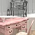 Classic Vanity Set with Mirror and Stool 3D model small image 3