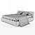 Sleek Twills Bed: Elegance Redefined 3D model small image 3