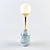 Elegant Brass and Marble Table Lamp 3D model small image 3