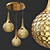 Golden Crystal Pendant Lights 3D model small image 1