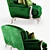 French Regency Style Canape Sofa 3D model small image 2