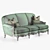 French Regency Style Canape Sofa 3D model small image 3