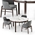 Sleek Flexform Gustav Table & Leda Chair 3D model small image 2