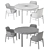 Sleek Flexform Gustav Table & Leda Chair 3D model small image 3