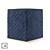 Cris Cross Navy Footstool: Elegant Velvet with Gold Base 3D model small image 1