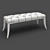 Elegant Mahogany Bancette with Cream Velvet Upholstery 3D model small image 3