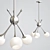 Mid-Century Modern 3-Light Nickel Chandelier 3D model small image 1