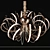 Elegant Gold & White Pendant Light 3D model small image 2