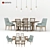 Elegant Dining Room Set: Table, Chairs, Armchairs, and Lamps 3D model small image 1