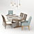 Elegant Dining Room Set: Table, Chairs, Armchairs, and Lamps 3D model small image 2