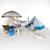 Beach Camping Essentials: Tepee Tent, Umbrella, Hammock, Sunbed & More! 3D model small image 1