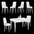 Modern Ginepro Table & Chair 3D model small image 2