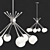 Mid-Century 6-Light Chrome Chandelier 3D model small image 1