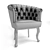Elegant Cabriole Armchair 3D model small image 2