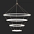 Elegant Halo Black 4-Ring Chandelier 3D model small image 1