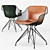 Sleek Wire Dining Chair 3D model small image 1