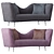 Elegant Eva Velvet Sofa 3D model small image 2