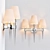 Elegant Triple Waterloo Wall Lamp 3D model small image 1