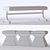 Sleek Decorage Bench with Adjustable Dimensions 3D model small image 3