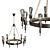 Rustic Loft 9-Light Chandelier 3D model small image 1