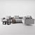 Flexform CAMPIELLO: Stylish Sofa and Side Tables 3D model small image 2