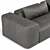 Sleek Leather Sofa 3D model small image 2