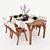 Vintage Coco Table and Chairs 3D model small image 1