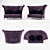 Luxurious Lagerfeld Sofa: Iconic Elegance 3D model small image 2