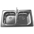Sleek Stainless Steel Sink 3D model small image 2