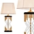 Retro Braided Lucite & Brass Lamps 3D model small image 1
