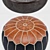 Short unique title: Hand-Carved Leather Pouf Set 3D model small image 2