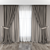 Elegant Curtains and Tulle Set 3D model small image 1