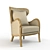 Elegant Gazon Wingback Chair 3D model small image 1