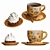 Coffee Bliss: Cup & Cake Delight 3D model small image 1